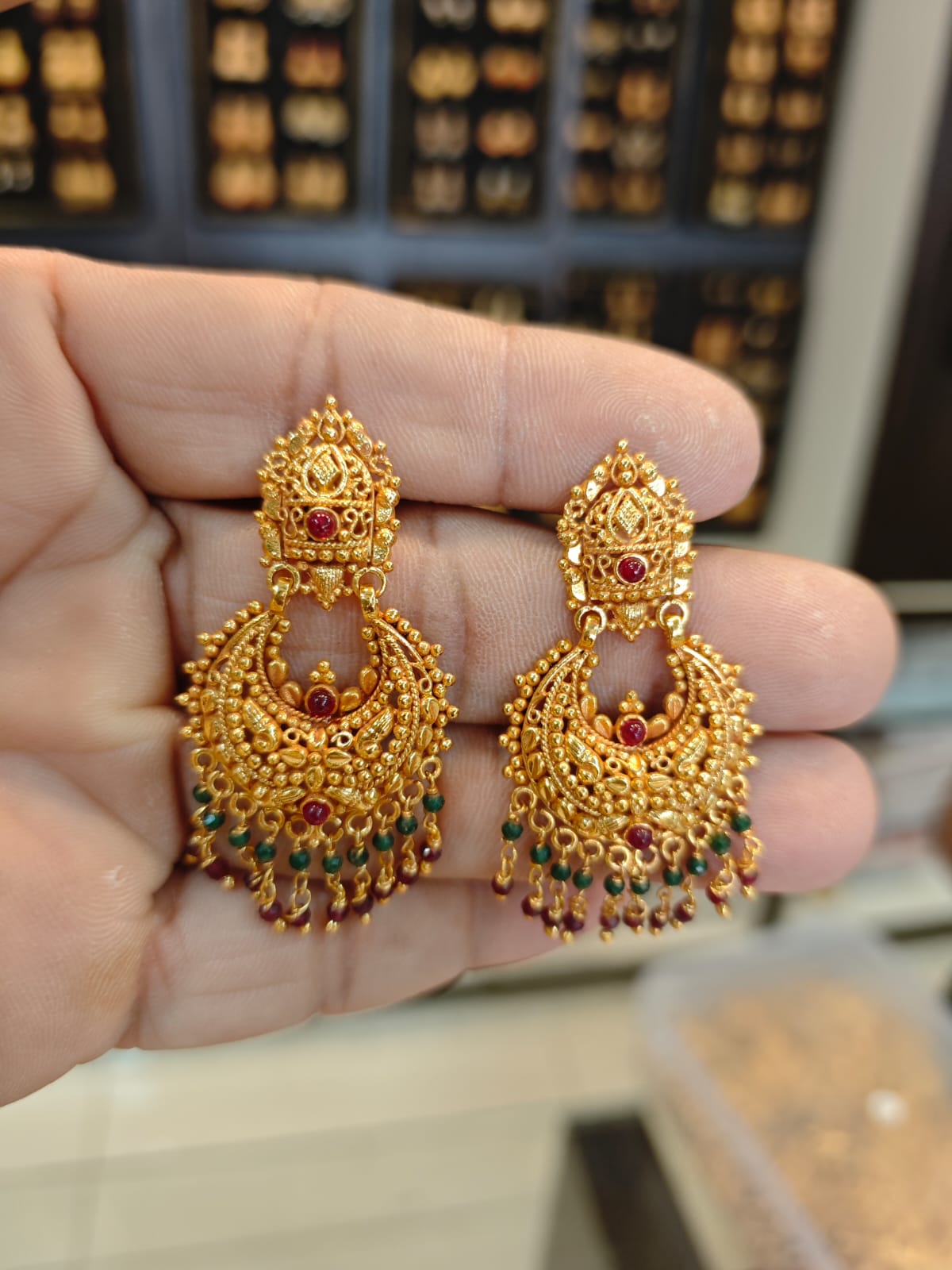 3grm gold Chand baali earrings – Deesa Fashion