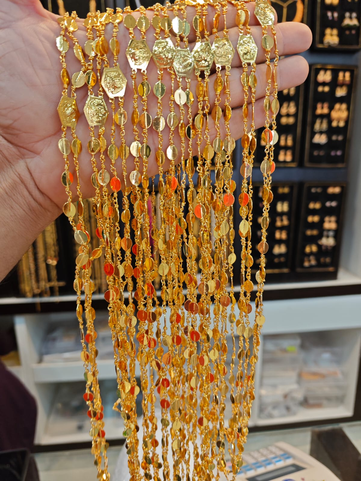 Panchaloha gold polish avalakki chain set
