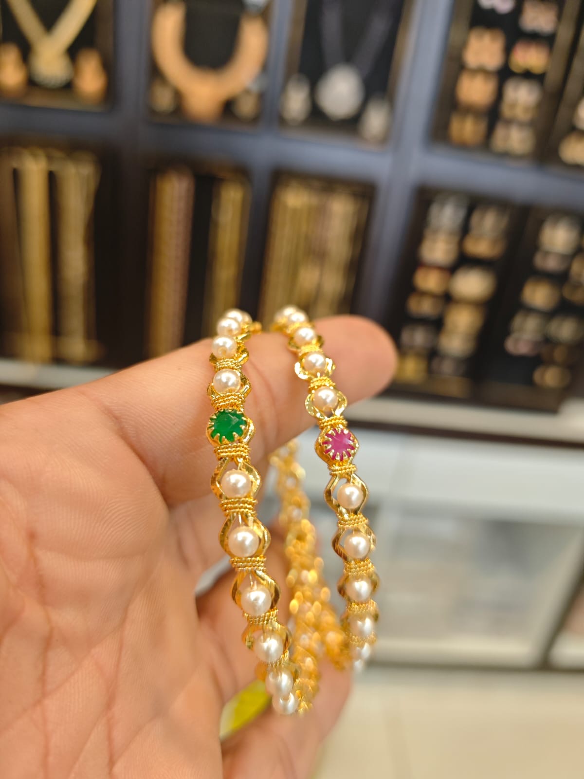 1grm gold polish 2 years warranty bangles set.