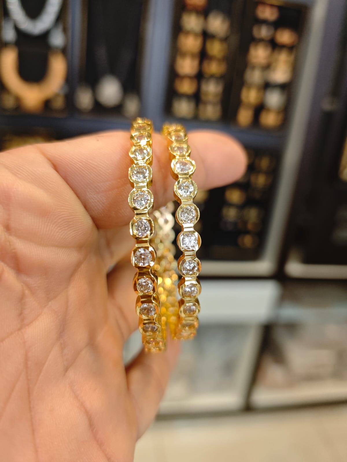 Panchaloha gold polish 2 years warranty gatti bangles set.