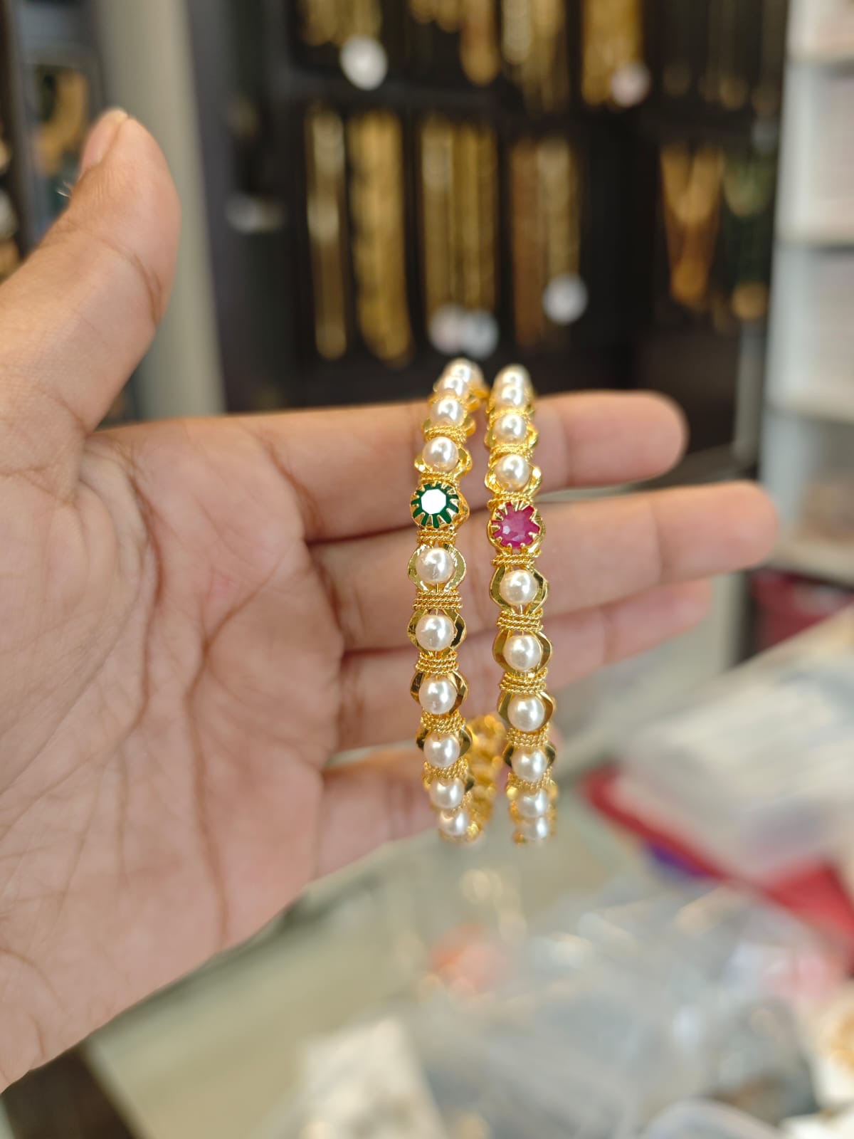 2grm gold polish 2 years warranty bangles set.