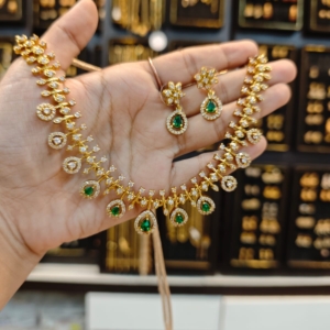 2grm gold polish 2 years warranty pearls nacklesh set.