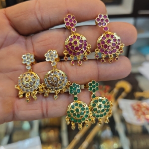 Panchaloha gold polish 2 years warranty ramleela earrings set.