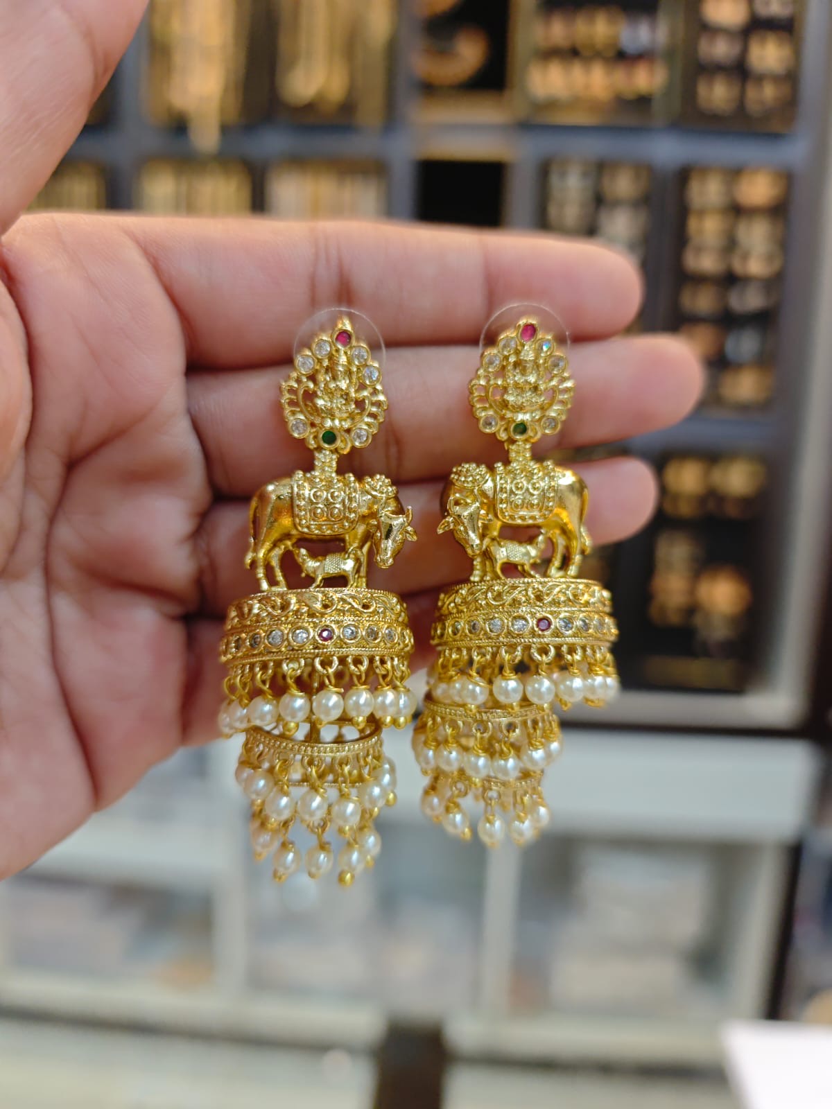 1grm gold polish 2 years warranty 3 steps kamadenu jhumka set.