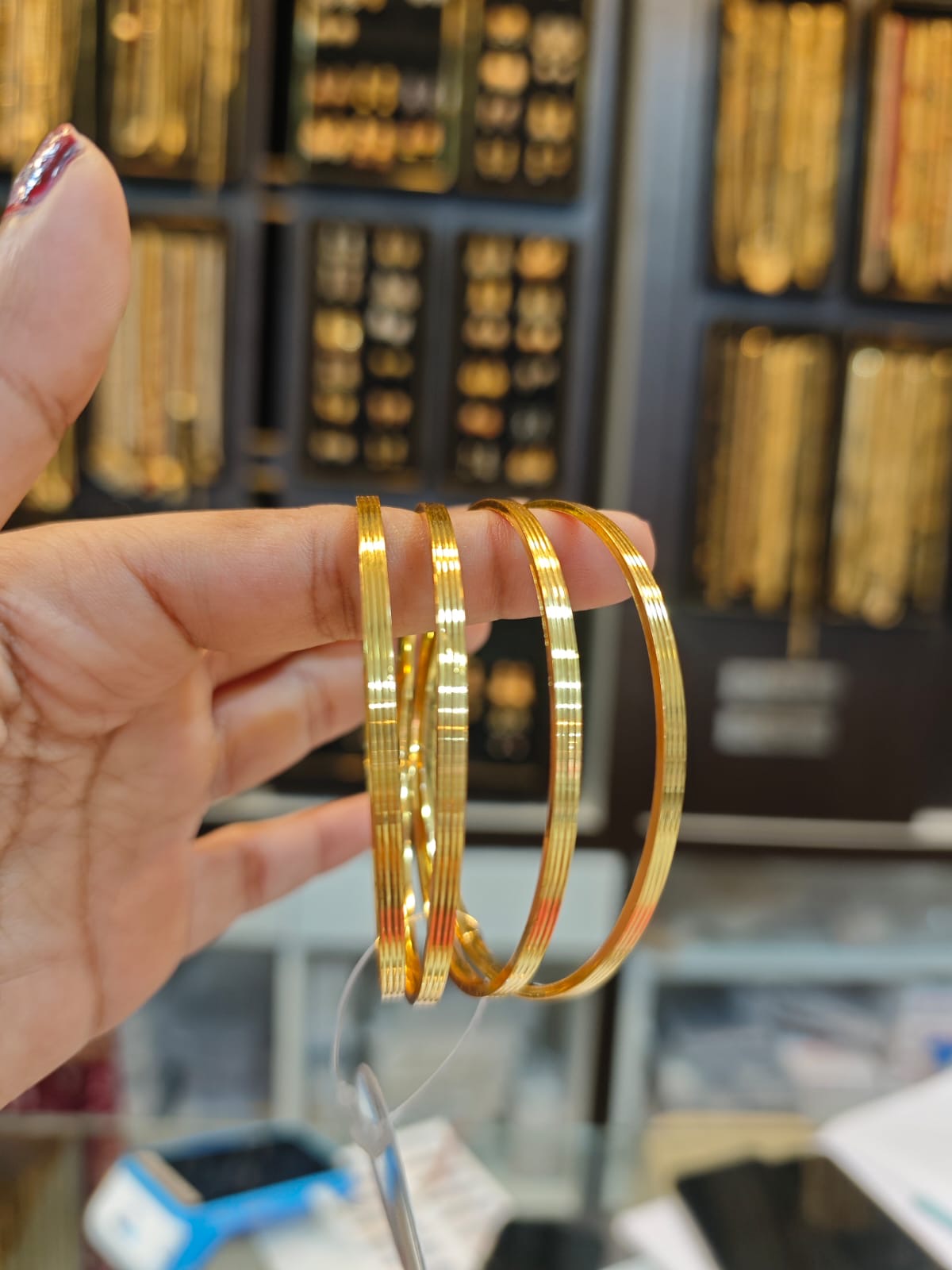 2grm gold polish 2 years warranty bangles set.